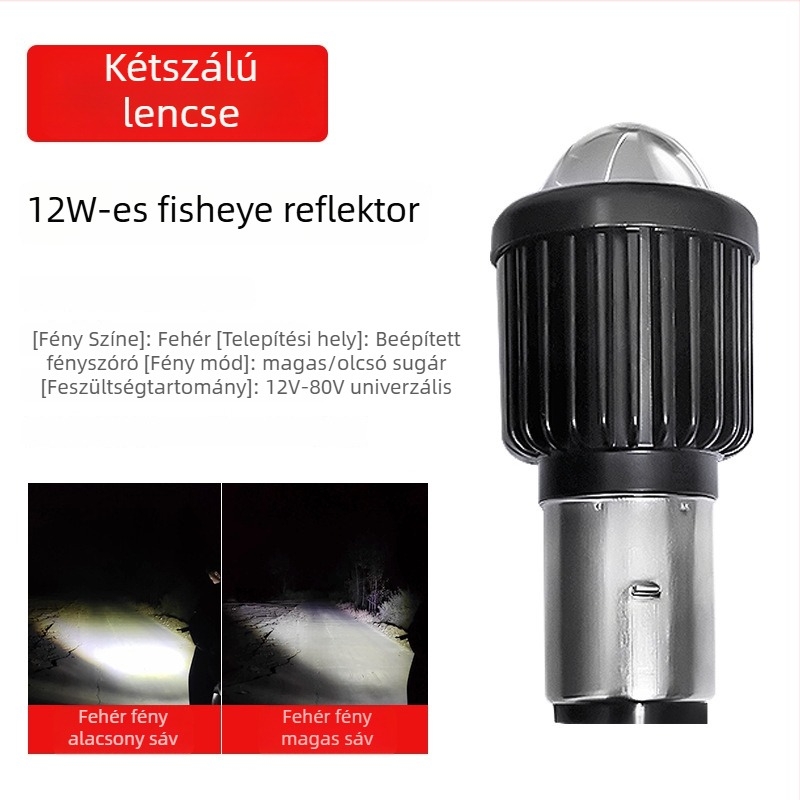 LED fényszóró elektromos háromkerekű járműhöz – dupla fogantyú rögzítés, magas és alacsony fény, 5000 lm, 12 V, IP21