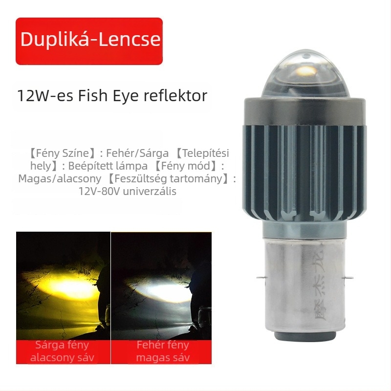 LED fényszóró elektromos háromkerekű járműhöz – dupla fogantyú rögzítés, magas és alacsony fény, 5000 lm, 12 V, IP21