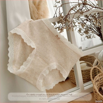 Női középmagasságú pamut jacquard bugyi, lélegző, antibakteriális, bőrbarát.