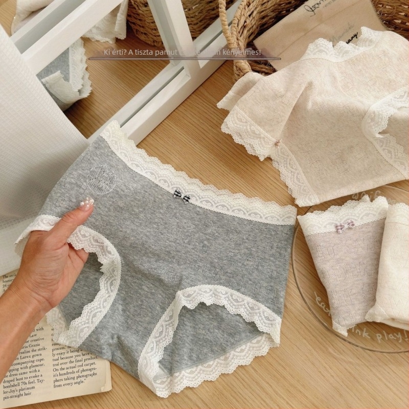 Női középmagasságú pamut jacquard bugyi, lélegző, antibakteriális, bőrbarát.