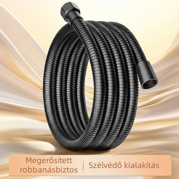 Rozsdamentes acél zuhanycső, falra szerelhető, sárgaréz csatlakozó, max. 80°C, névleges nyomás 1 MPa