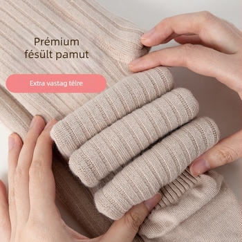Gyerekeknek készült téli fleece-béléssel ellátott harisnyanadrág piros, egyszínű, lányoknak, meleg és divatos