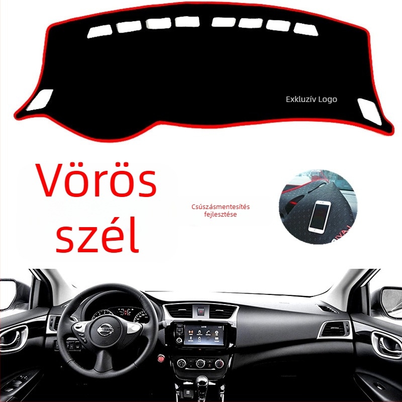Nissan Sylphy középső konzolhoz – poliészter, egyszínű mintázat, napvédelmi funkció és csúszásmentes felület