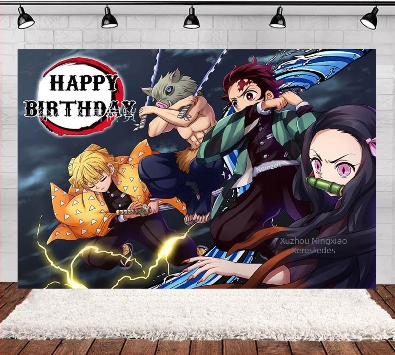 Vinil háttérszövet, Cartoon modell, Demon Slayer téma, forgatáshoz.