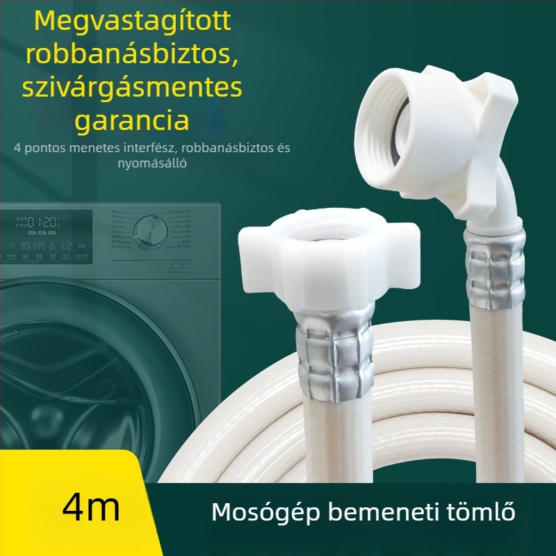 Haier mosógép vízbetápláló cső, eredeti OEM, 4-pontos tömlő a dobhoz és a pulzátorhoz, meghosszabbított vízbetáplálócső