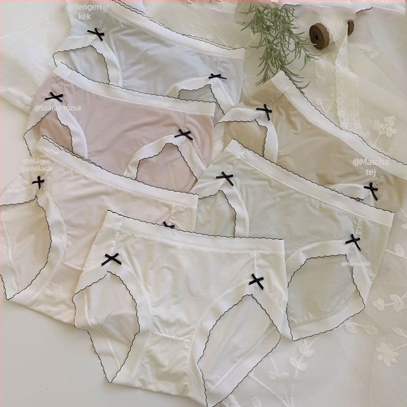 Krémszínű ultra vékony modal női alsónemű, nude érzet, fenékemelő hatás, 7A antibakteriális, masni részlettel