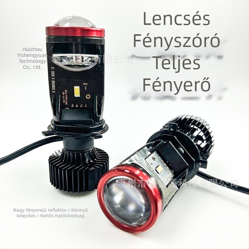 Y7D-H4 autó LED első lámpa, integrált magas- és alacsony fényszóróval, repülőgép-alumínium ötvözet, 3570 LED