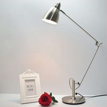 LED asztali lámpa hosszú karos és összecsukható dizájnnal – szemvédő iroda fény, modern minimális stílus, modell WL-9869, 111–240V, fém lámpabura, gombos kapcsoló