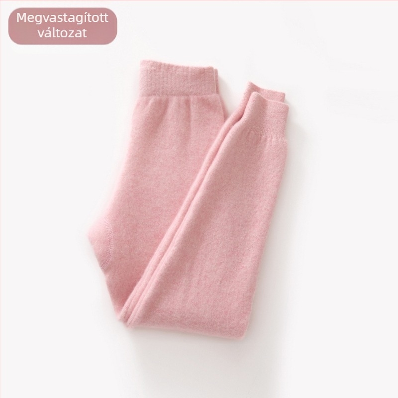 Gyerekeknek készült kasmír melegítő nadrág, uniszex, magas derekú, elasztikus derekú, téli viselet, kasmír tartalom 30–50%
