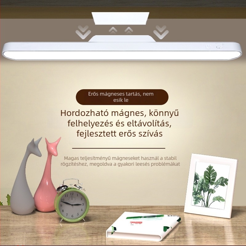 Intelligens állítható asztali lámpa mágneses gyors töltéssel, lépcsőzetes fényhőmérséklet-szabályozás, érintéses kapcsoló, USB tápegység, szemvédelmi funkció olvasáshoz