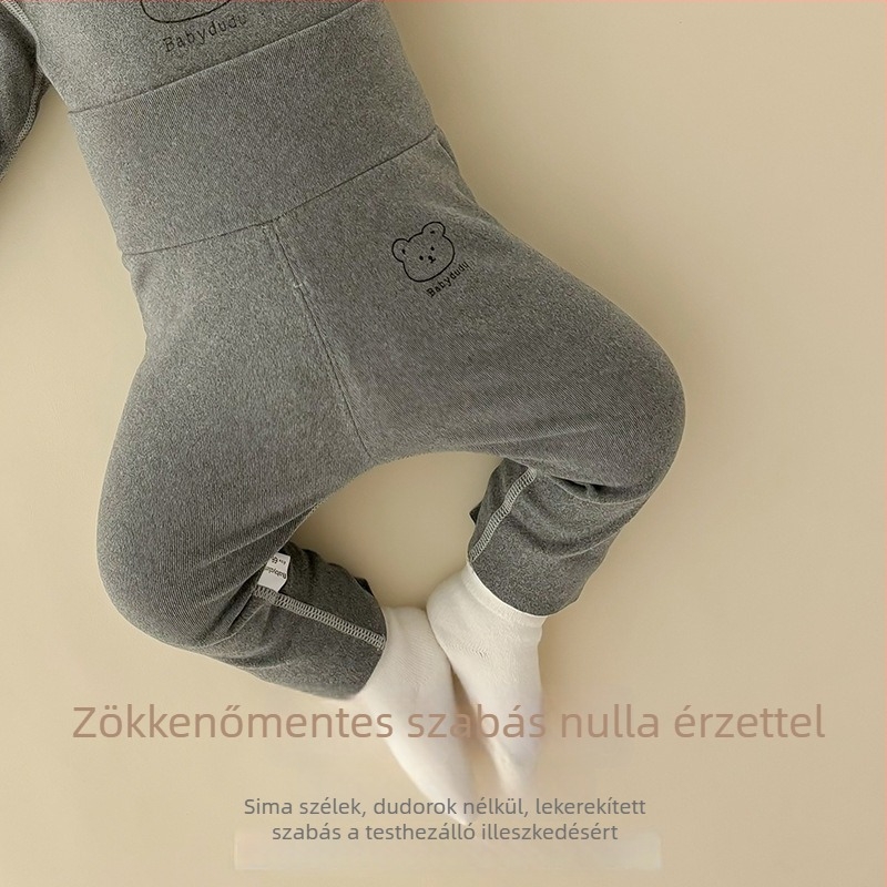Csecsemő nadrág ősz-télre, magas derekú, meleg fleece anyagból, uniszex, újszülötteknek