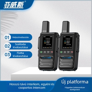 Rong Yin közösségi hálózati interkom kézi készülék – teljes készlet, hatótáv >50 km, lítium akkumulátor 8800 mAh, kijelző, porálló, többcsatornás