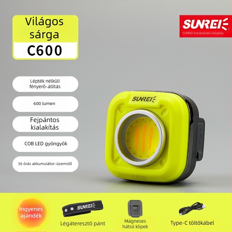 LED kempinglámpa erős mágneses tartóval, 6W, 1200mAh újratölthető, hordozható kültéri világítás