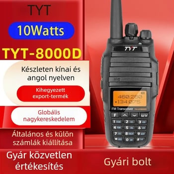 Walkie-Talkie TYT UV8000D | Kettős sáv, Kültéri kézi eszköz, Magas teljesítmény, 258 csatorna, 3600mAh akkumulátor