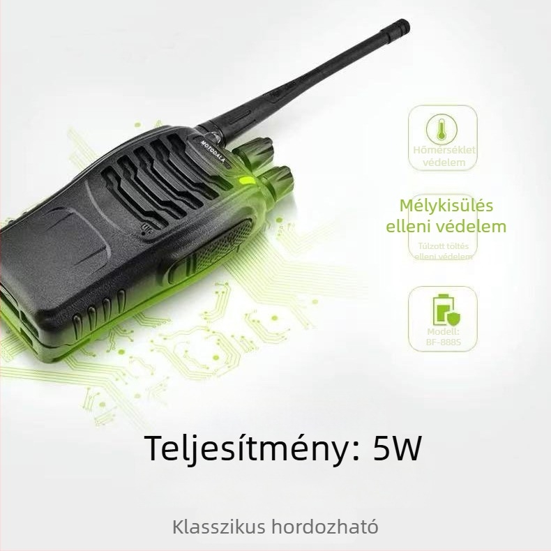 MT-888S polgári felhasználású kézi rádió, kültéri nagy teljesítmény, kompakt, 50 csatornás