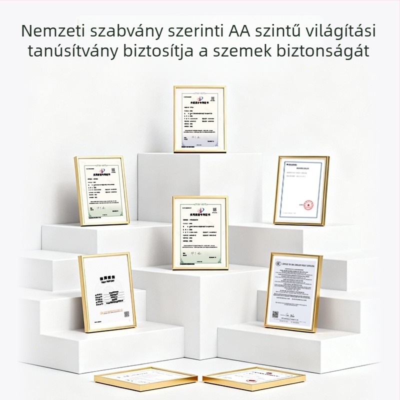 Szemvédő LED asztali lámpa, USB tápegység, három színhőmérséklet 3000K/4000K/6500K, érintéses kapcsoló, ABS árnyékoló