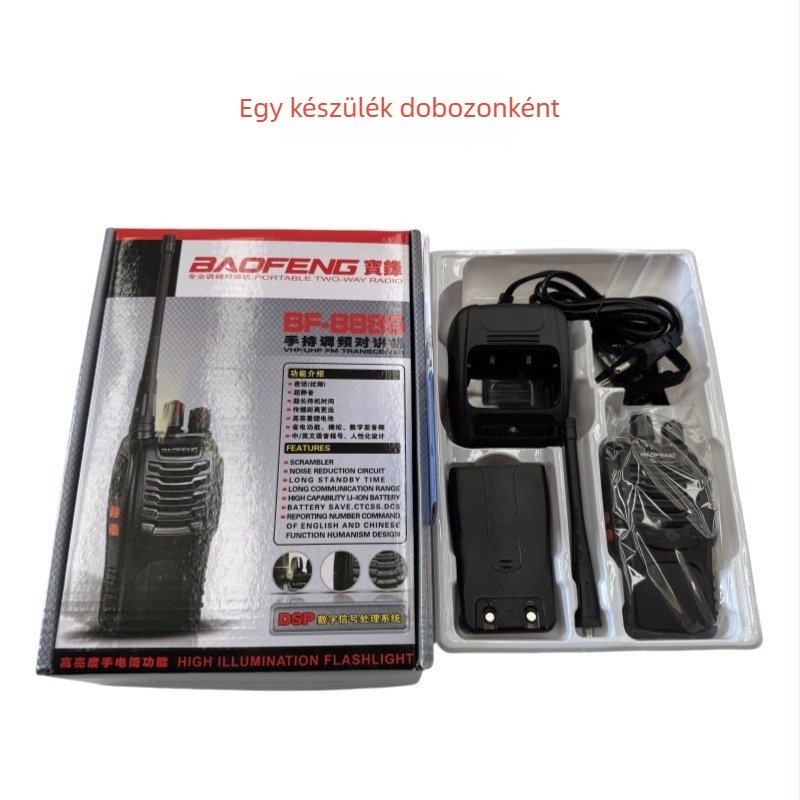 Baofeng BF-888S kézi rádió - 400-470 MHz, 5W, 16 csatorna, 13000 mAh, zavarvédelmi funkció
