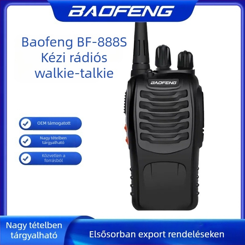 Baofeng BF-888S kézi rádió - 400-470 MHz, 5W, 16 csatorna, 13000 mAh, zavarvédelmi funkció