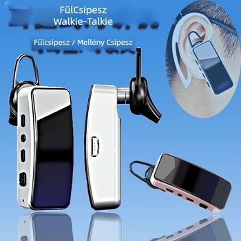 Mini fülre csíptethető walkie-talkie intercom Renault Q9, 16 csatorna, 400–470 MHz, 5W, 1000 mAh akkumulátor