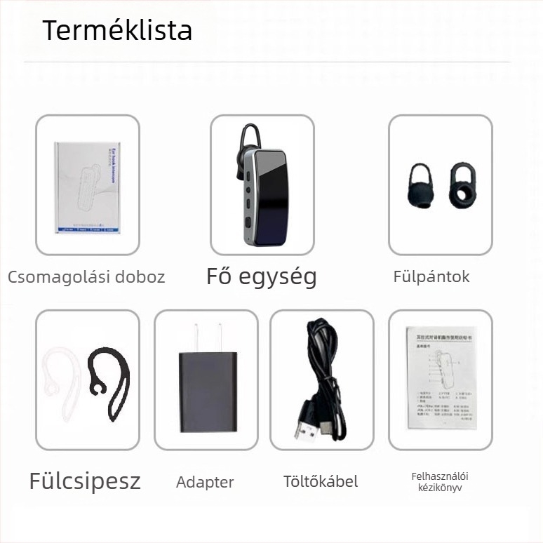 Mini fülre csíptethető walkie-talkie intercom Renault Q9, 16 csatorna, 400–470 MHz, 5W, 1000 mAh akkumulátor