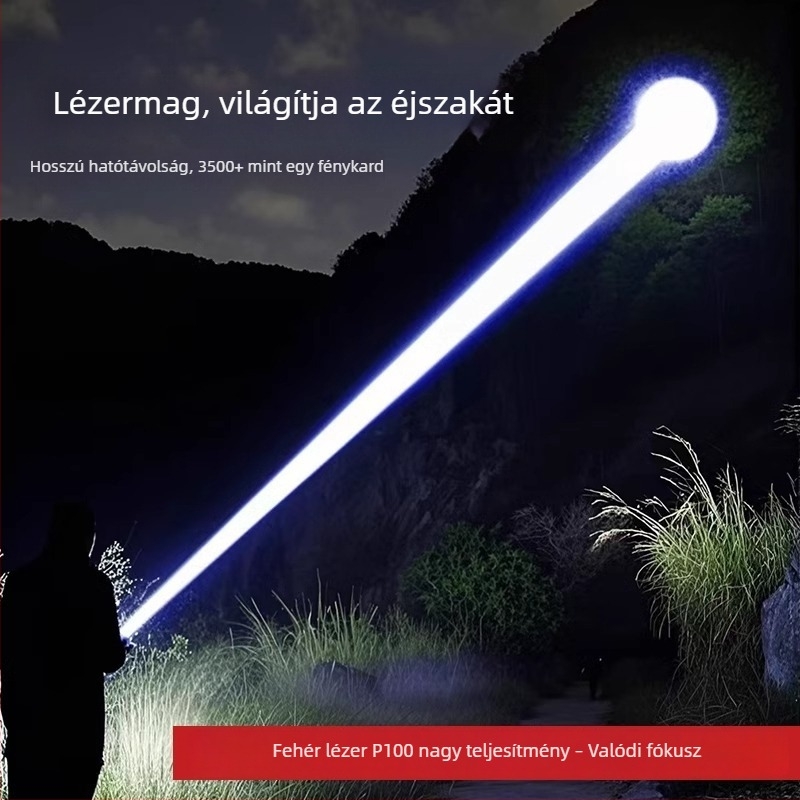 Kézben tartható LED zseblámpa, rendkívül fényes, újratölthető kültéri használatra, hosszú hatótávolságú fénynyaláb, modell AS-328