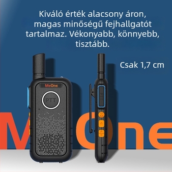 MEONE M1S professzionális kézi rádió – 400–470 MHz, 5 W kimenő teljesítmény, 16 csatorna, 3,7 V üzemfeszültség, 48 óra akkumulátor-üzemidő