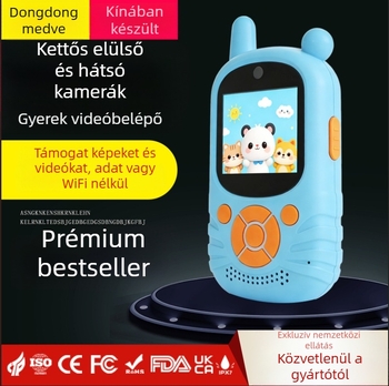 Gyerekeknek szánt analóg walkie-talkie kijelzővel, 5 csatorna, 2 W, hatótáv 1,5 km, lítium akkumulátor 800
