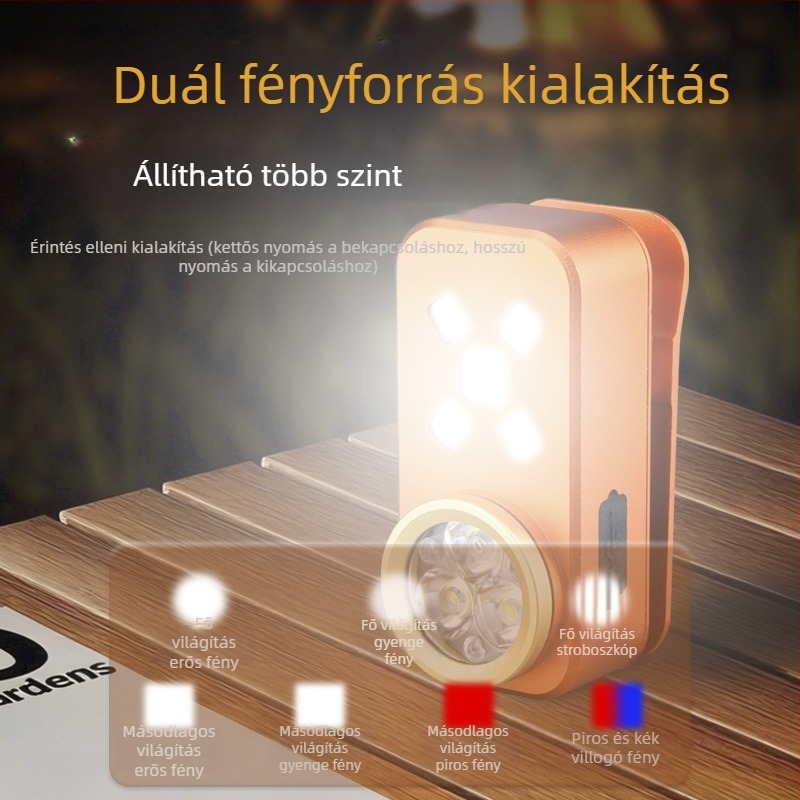 Mini kézi LED lámpa USB töltéssel, 6W, legfeljebb 500 lm, 500 mAh, IP45, alumínium ötvözet burkolat