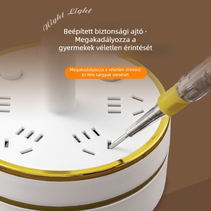 Luxus asztali lámpa beépített aljzattal és USB gyorstöltéssel, gyengéd éjjeli fény a hálószobába