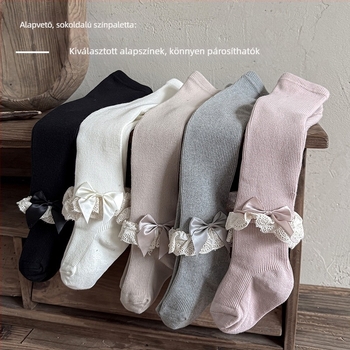 Lányoknak szóló gyerek leggings fleece-béléssel, őszi-téli időszakra, koreai stílusú, közepes vastagság