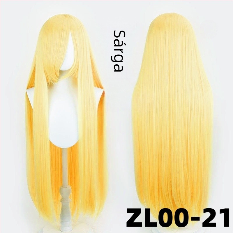 Cosplay paróka - hosszú, egyenes haj frufruval, hőálló szintetikus szálak, anime stílus, Silk Joy