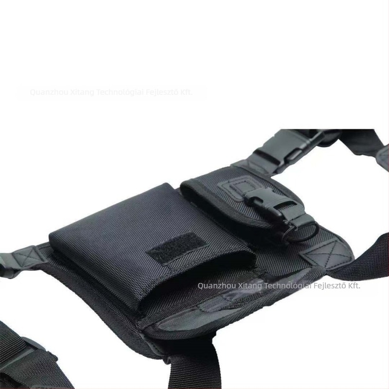 Walkie-Talkie mellényzsebes taktikai tok, nylon EV bőrrel, akkumulátor nélkül, frekvenciasáv 1,5–3 km, elméleti hatótávolság 10–50 km