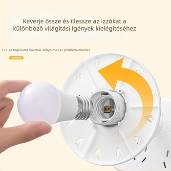 Többcélú asztali lámpa beépített konnektorral és égővel, szemvédő tanulólámpa, éjszakai lámpa távirányítóval
