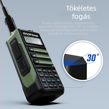 Baofeng BF-UV16 PLUS kettős-sávos vízálló kézi rádió, 128 csatorna, 5W/10W kimenet, 8000mAh akkumulátor