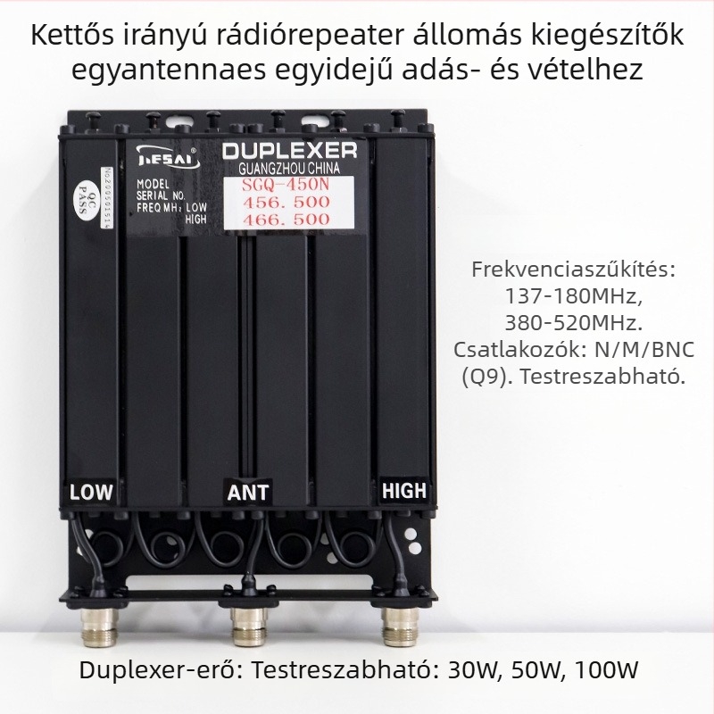 Seven duplex adó-vevő – 30W, 136–520 MHz, hatótáv >50 km, porálló
