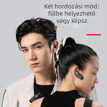 Mini fülhorgos walkie-talkie interkom beltéri használatra, 400–470 MHz, 2W, 16 csatorna, hatótávolság legfeljebb 1,5 km, lítium akkumulátor 1000 mAh