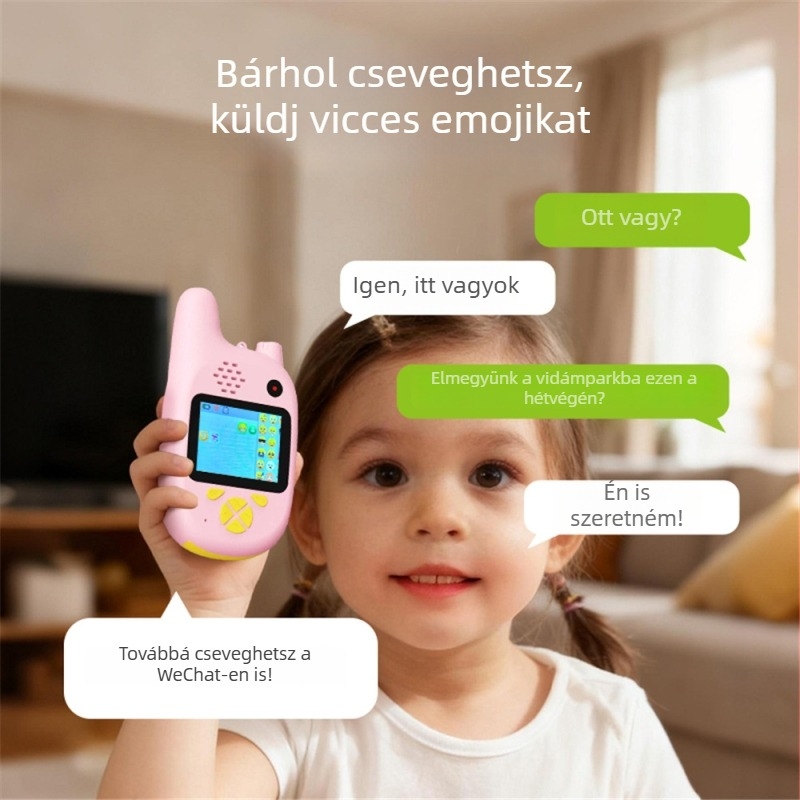 Gyerekeknek szóló videó intercom LCD-kijelzővel, akár 1,5 km hatótáv, 2G hálózat, 1000 mAh Li-ion akkumulátor