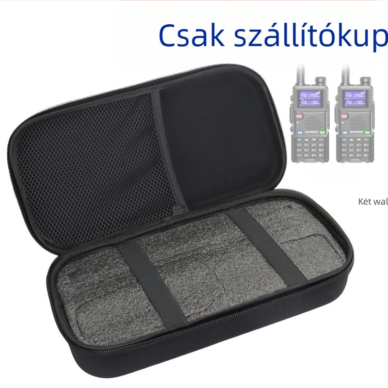 Baofeng UV-21 PRO walkie-talkie hordtáska UV-5RH, UV-9R PRO; ütésálló; akkumulátor nélkül; elméleti hatótávolság 1,5–3 km