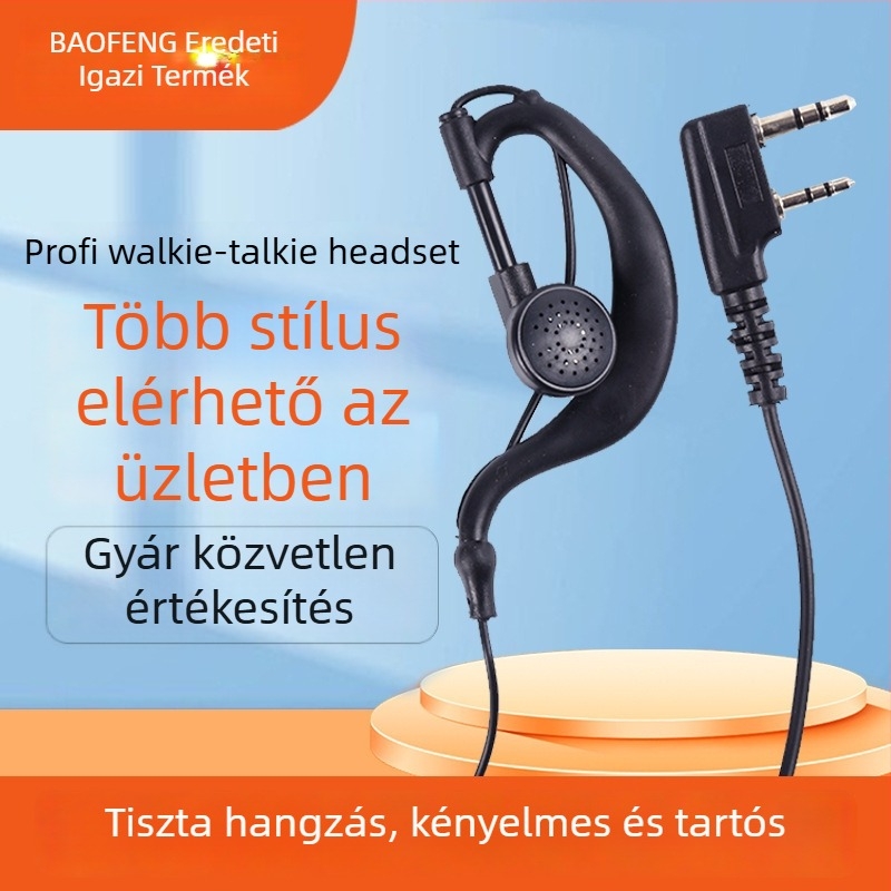 Walkie-Talkie fejhallgató, fülcsipesz típus, 10–50 km tartomány, hordozható, tiszta hang