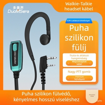 Szilikon fülhallgató-kábel Walkie-Talkie-hoz — fülön lógó kialakítás, csúszásmentes, akkumulátor nélküli, hatótávolság legfeljebb 1,5 km