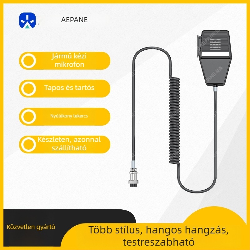 Yipai CB-4 kézi mikrofon autórádióhoz Cobra PR240/350/375/550/317 – 10–50 km hatótáv, interferencia elleni védelem, elem nélkül