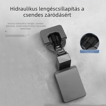 Ultra vékony szekrényhíd rövid karú, hidraulikus csillapítással, beépített és állítható ajtókhoz; Anyag: hidegen hengerelt acél; Felület: galvanizált