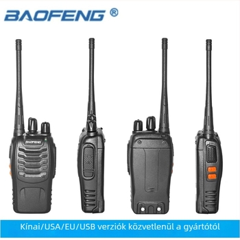 Baofeng BF-888S analóg kézi rádió, 16 csatorna, 3 km hatótávolság, 5 W kimenet, 1500 mAh akkumulátor, porálló