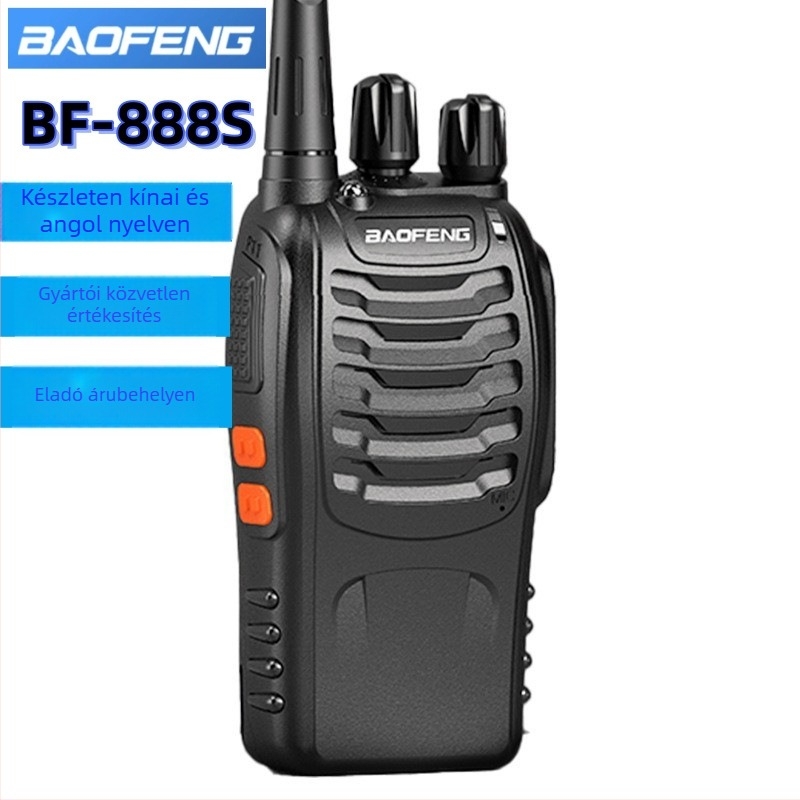 Baofeng BF-888S analóg kézi rádió, 16 csatorna, 3 km hatótávolság, 5 W kimenet, 1500 mAh akkumulátor, porálló
