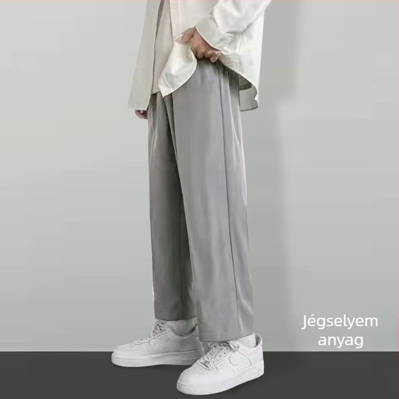 Férfi egyenes szárú corduroy nadrág lenanyagból, téli 2025, üzleti formális stílus