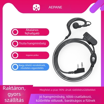 Walkie-talkie fejhallgató kábel, K-típusú csatlakozó, univerzális rögzítés, interferencia elleni védelem, 1,5–3 km hatótáv, akkumulátor nélkül — Yipai