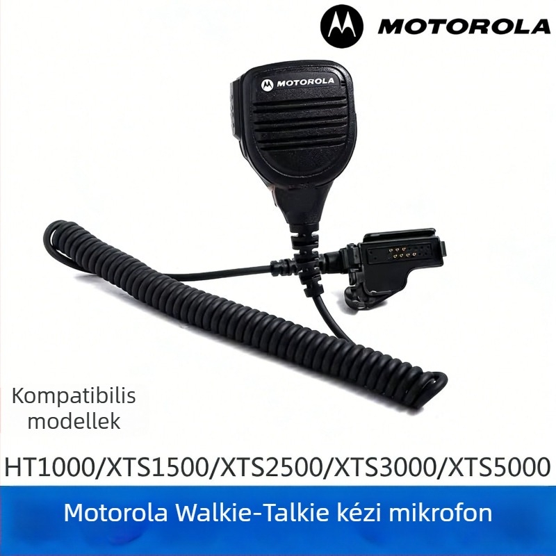 Motorola interkom kézibeszélő mikrofon HT1000/ XTS1500/2500/3000/5000-hoz – zavarmentes működés, hatótáv 1,5–3 km