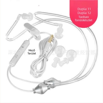 3,5 mm-es fülhallgató mikrofonnal, sugárzás elleni védelem, dupla fülcsipeszes rögzítés, akkumulátor nélkül, 120 cm kábel, impedancia 8888 Ω