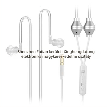 3,5 mm-es fülhallgató mikrofonnal, sugárzás elleni védelem, dupla fülcsipeszes rögzítés, akkumulátor nélkül, 120 cm kábel, impedancia 8888 Ω
