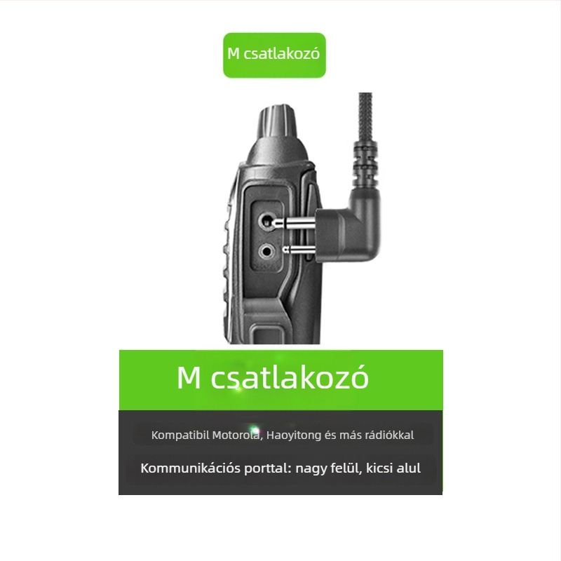 SMP418/A8-hoz vezetékes headset M-head mikrofonnal, kompatibil 458/468/818, 120 cm kábel, hatótávolság 1,5–3 km